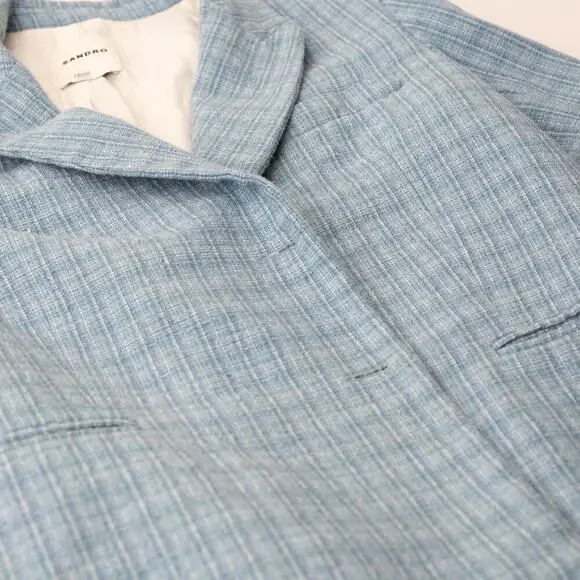 Sandro Nars Blue Tweed Blazer - Picture 10 of 11